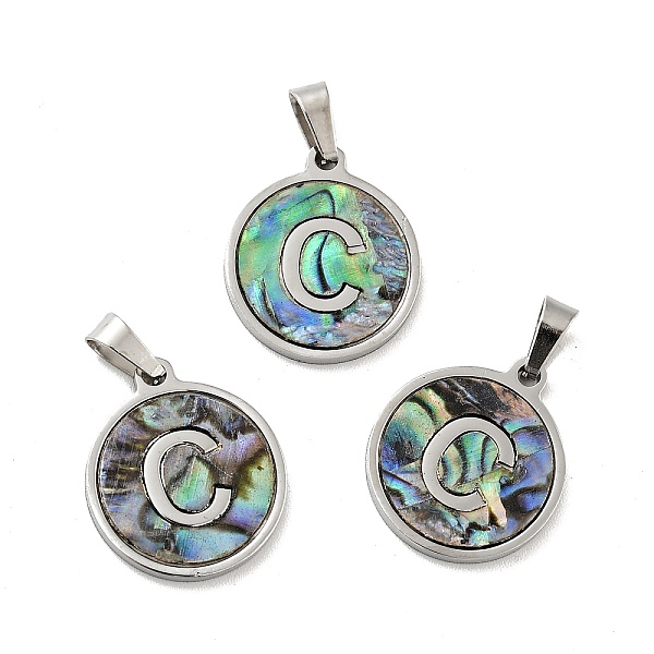 PandaHall 304 Stainless Steel with Paua Shell Pendants, Stainless Steel Color, Flat Round with Letter Charm, Letter.C, 18x16x1.5mm, Hole...
PandaHall 304 Stainless Steel with Paua Shell Pendants, Stainless Steel Color, Flat Round with Letter Charm, Letter.C, 18x16x1.5mm, Hole...