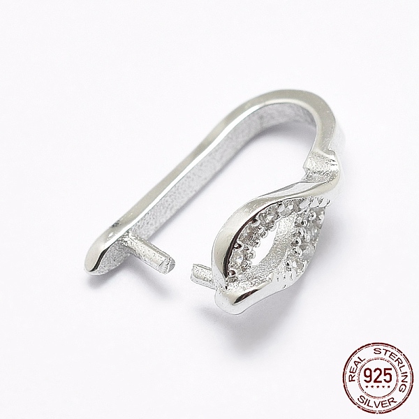 PandaHall Rhodium Plated 925 Sterling Silver Micro Pave Cubic Zirconia Pendant Bails, Ice Pick & Pinch Bails, Leaf, Platinum, 13x5x8mm, Pin...
PandaHall Rhodium Plated 925 Sterling Silver Micro Pave Cubic Zirconia Pendant Bails, Ice Pick & Pinch Bails, Leaf, Platinum, 13x5x8mm, Pin...