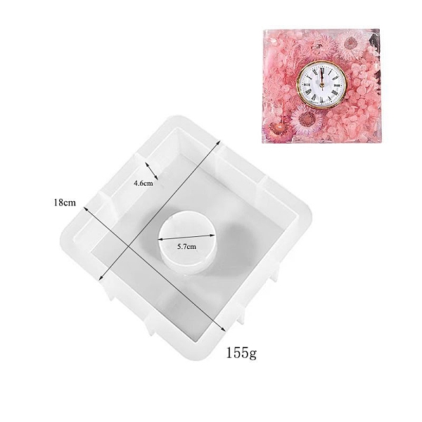 PandaHall DIY Silicone Clock Display Decoration Molds, Resin Casting Molds, for UV Resin, Epoxy Resin Craft Making, Square, 180x180x46mm..., White
PandaHall DIY Silicone Clock Display Decoration Molds, Resin Casting Molds, for UV Resin, Epoxy Resin Craft Making, Square, 180x180x46mm..., White