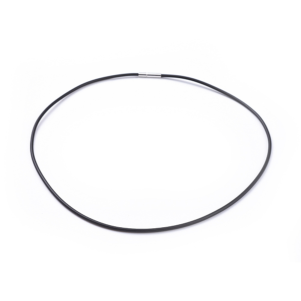 PandaHall Rubber Necklace Cord with Brass Findings, Black, about 2mm in diameter, 17 inch long Nylon Black
PandaHall Rubber Necklace Cord with Brass Findings, Black, about 2mm in diameter, 17 inch long Nylon Black