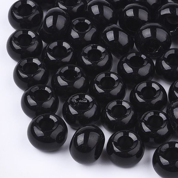 PandaHall Glass European Beads, Large Hole Beads, Rondelle, Black, 15x10mm, Hole: 5~6.4mm Glass Rondelle Black
PandaHall Glass European Beads, Large Hole Beads, Rondelle, Black, 15x10mm, Hole: 5~6.4mm Glass Rondelle Black