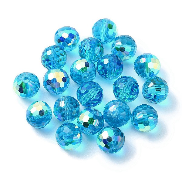 PandaHall AB Color Plated Glass Beads, Faceted Round, Deep Sky Blue, 10x9mm, Hole: 1.5mm Glass Round
PandaHall AB Color Plated Glass Beads, Faceted Round, Deep Sky Blue, 10x9mm, Hole: 1.5mm Glass Round