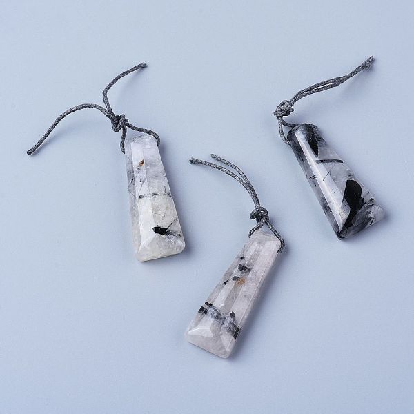 PandaHall Natural Tourmalinated Quartz/Black Rutilated Quartz Pendants, Trapezoid, 44~46x16.5~18x9~10.5mm, Hole: 2mm Tourmalinated Quartz...
PandaHall Natural Tourmalinated Quartz/Black Rutilated Quartz Pendants, Trapezoid, 44~46x16.5~18x9~10.5mm, Hole: 2mm Tourmalinated Quartz...