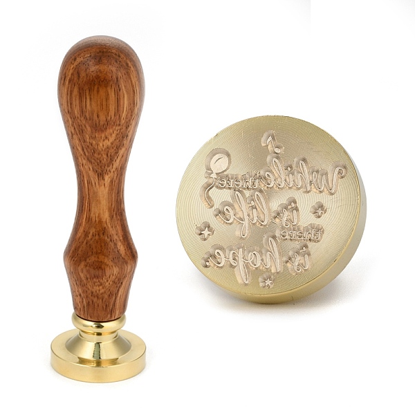 PandaHall Brass Retro Wax Sealing Stamp, with Wooden Handle for Post Decoration DIY Card Making, While there is life, there is hope, Word...
PandaHall Brass Retro Wax Sealing Stamp, with Wooden Handle for Post Decoration DIY Card Making, While there is life, there is hope, Word...