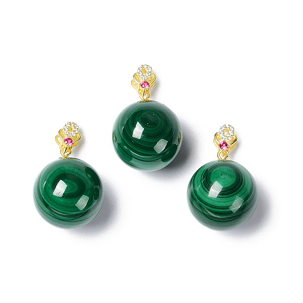 PandaHall Natural Malachite Pendants, Round Charms, with Golden Plated 925 Sterling Rhinestone Clasps, 19.5x16mm, Hole: 1.6x4.3mm Malachite...
PandaHall Natural Malachite Pendants, Round Charms, with Golden Plated 925 Sterling Rhinestone Clasps, 19.5x16mm, Hole: 1.6x4.3mm Malachite...