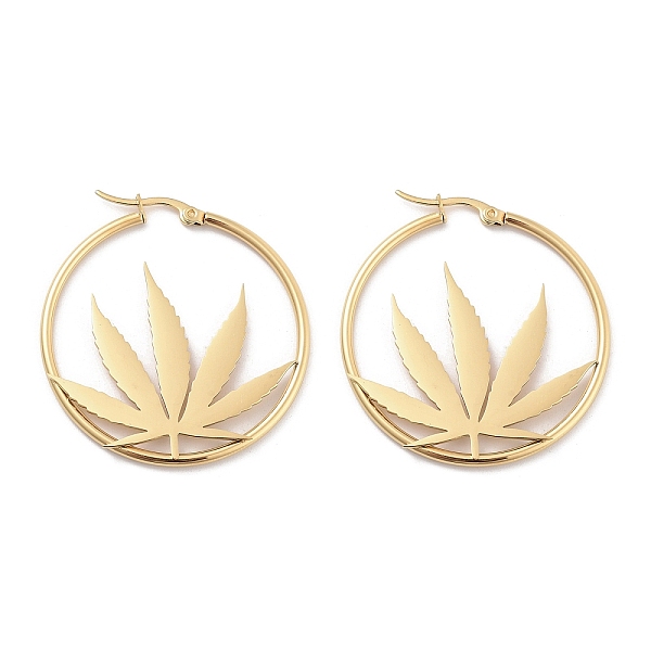 PandaHall 304 Stainless Steel Hoop Earrings, Leaf, Golden, 43x40.5x2.5mm 304 Stainless Steel Flat Round
PandaHall 304 Stainless Steel Hoop Earrings, Leaf, Golden, 43x40.5x2.5mm 304 Stainless Steel Flat Round