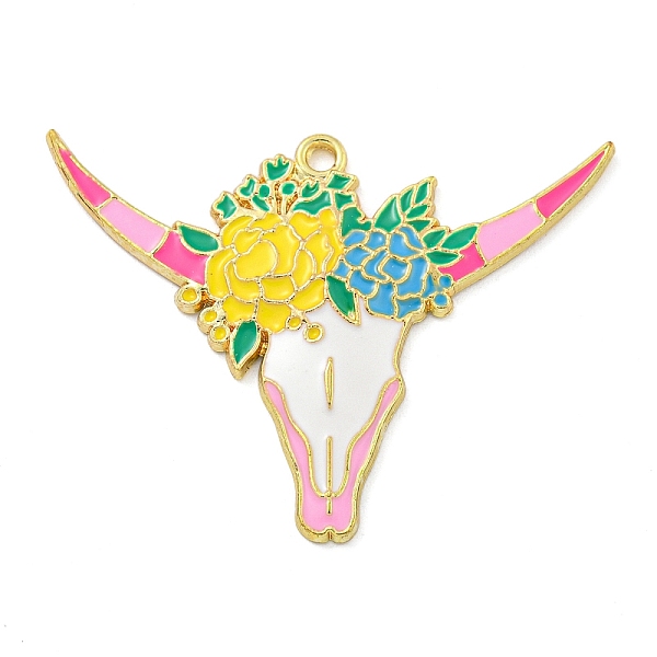 PandaHall Alloy Enamel Pendants, Golden, Cattle Head with Flower Charm, Pearl Pink, 34x45.5x2.5mm, Hole: 2mm, 10pcs/set Alloy+Enamel Cattle
PandaHall Alloy Enamel Pendants, Golden, Cattle Head with Flower Charm, Pearl Pink, 34x45.5x2.5mm, Hole: 2mm, 10pcs/set Alloy+Enamel Cattle