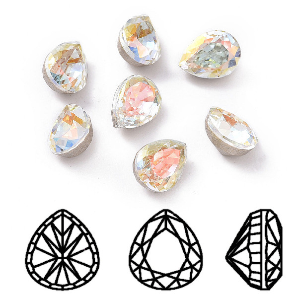 PandaHall K9 Glass Rhinestone Cabochons, Pointed Back & Back Plated, Faceted, Teardrop, Light Crystal AB, 8x6x5mm Glass Rhinestone Teardrop..., Clear
PandaHall K9 Glass Rhinestone Cabochons, Pointed Back & Back Plated, Faceted, Teardrop, Light Crystal AB, 8x6x5mm Glass Rhinestone Teardrop..., Clear