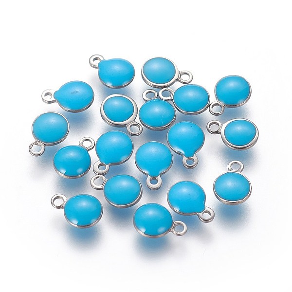 PandaHall 304 Stainless Steel Enamel Charms, Enamelled Sequins, Flat Round, Stainless Steel Color, Light Sky Blue, 13.5x10x3.5~4mm, Hole...
PandaHall 304 Stainless Steel Enamel Charms, Enamelled Sequins, Flat Round, Stainless Steel Color, Light Sky Blue, 13.5x10x3.5~4mm, Hole...