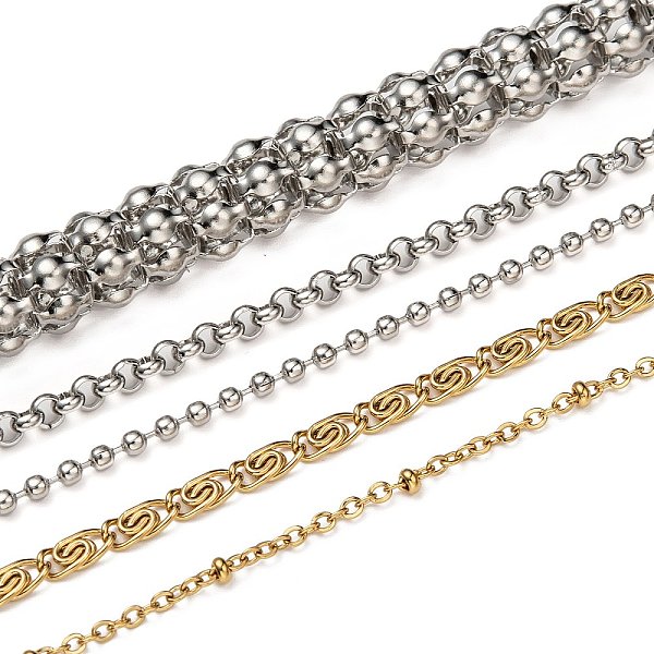 PandaHall 304 Stainless Steel Chains, Mixed Style, Mixed Color, 2~15x1.5~10x0.4~3mm 304 Stainless Steel
PandaHall 304 Stainless Steel Chains, Mixed Style, Mixed Color, 2~15x1.5~10x0.4~3mm 304 Stainless Steel