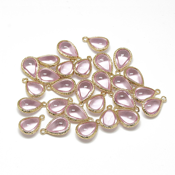 PandaHall Glass Pendants, with Golden Tone Brass Findings, teardrop, Pink, 18.5x12.5x7mm, Hole: 1.5mm Brass+Glass Teardrop Pink
PandaHall Glass Pendants, with Golden Tone Brass Findings, teardrop, Pink, 18.5x12.5x7mm, Hole: 1.5mm Brass+Glass Teardrop Pink