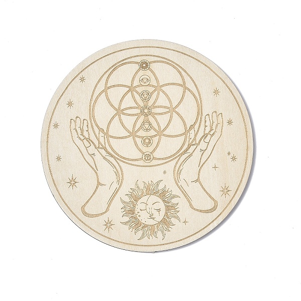 PandaHall Wooden Carved Cup Mats, Heat Resistant Pot Mats, Tarot Theme Pendulum Board, for Home Kitchen, Flat Round, Palm Pattern, 100x3mm..., Orange
PandaHall Wooden Carved Cup Mats, Heat Resistant Pot Mats, Tarot Theme Pendulum Board, for Home Kitchen, Flat Round, Palm Pattern, 100x3mm..., Orange