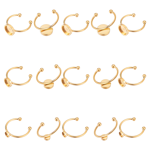 PandaHall Unicraftale 15Pcs 5 Style 201 Stainless Steel Cuff Pad Ring Settings, Laser Cut, Flat Round, Golden, Tray: 4~8mm, US Size 7 3/4...
PandaHall Unicraftale 15Pcs 5 Style 201 Stainless Steel Cuff Pad Ring Settings, Laser Cut, Flat Round, Golden, Tray: 4~8mm, US Size 7 3/4...