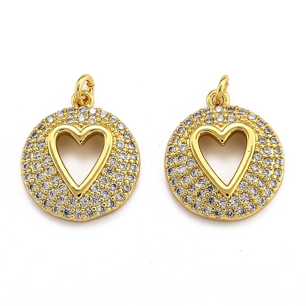 PandaHall Brass Micro Pave Clear Cubic Zirconia Pendants, Long-Lasting Plated, Flat Round with Heart Pattern, Real 18K Gold Plated...
PandaHall Brass Micro Pave Clear Cubic Zirconia Pendants, Long-Lasting Plated, Flat Round with Heart Pattern, Real 18K Gold Plated...