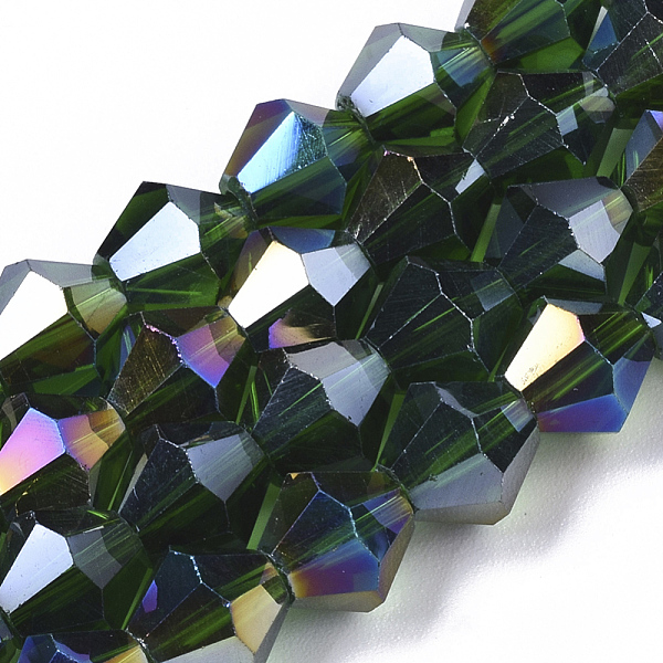 PandaHall Electroplate Glass Beads Strands, AB Color Plated, Faceted, Bicone, Dark Green, 7.5~8x7.5~8mm, Hole: 1.5mm, about 40pcs/strand...
PandaHall Electroplate Glass Beads Strands, AB Color Plated, Faceted, Bicone, Dark Green, 7.5~8x7.5~8mm, Hole: 1.5mm, about 40pcs/strand...