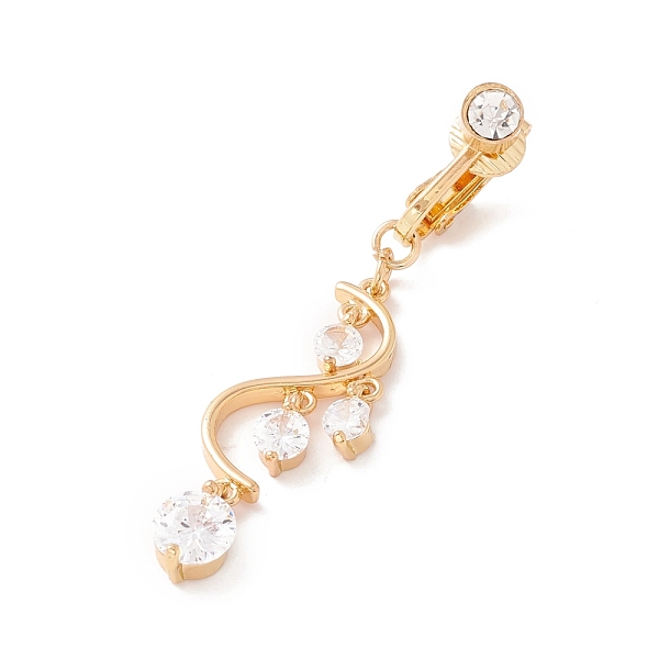 PandaHall Wave Cubic Zirconia Charm Belly Ring, Clip On Navel Ring, Non Piercing Jewelry for Women, Golden, 52mm Brass+Cubic Zirconia Clear
PandaHall Wave Cubic Zirconia Charm Belly Ring, Clip On Navel Ring, Non Piercing Jewelry for Women, Golden, 52mm Brass+Cubic Zirconia Clear