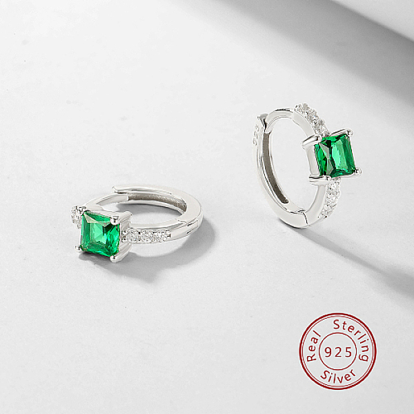 PandaHall Rhodium Plated Platinum 925 Sterling Silver Hoop Earrings, Cubic Zirconia Square Earrings, Green, 12mm Sterling Silver Square...
PandaHall Rhodium Plated Platinum 925 Sterling Silver Hoop Earrings, Cubic Zirconia Square Earrings, Green, 12mm Sterling Silver Square...