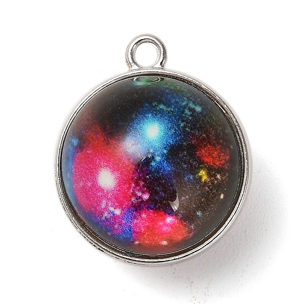 PandaHall Galaxy Theme Luminous Glass Ball Pendants, Glow in the Dark, with Platinum Tone Alloy Edge, Cerise, 25x21.5x20~21mm, Hole: 2mm..., Red
PandaHall Galaxy Theme Luminous Glass Ball Pendants, Glow in the Dark, with Platinum Tone Alloy Edge, Cerise, 25x21.5x20~21mm, Hole: 2mm..., Red