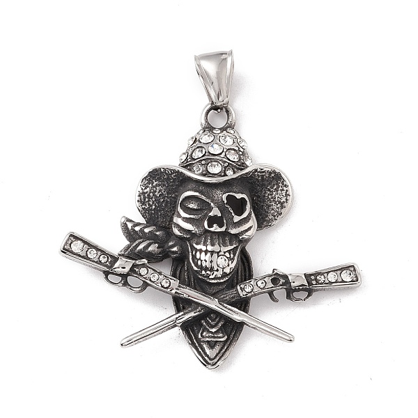 PandaHall 304 Stainless Steel Crystal Rhinestone Pendant, Skull, Antique Silver, 45x47x7mm, Hole: 8x4mm Stainless Steel+Rhinestone Skull..., Clear
PandaHall 304 Stainless Steel Crystal Rhinestone Pendant, Skull, Antique Silver, 45x47x7mm, Hole: 8x4mm Stainless Steel+Rhinestone Skull..., Clear