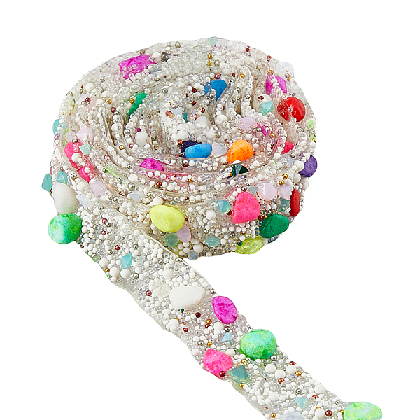 PandaHall Sparkle Rhinestone & Mixed Gemsotne Chips & Plastic Beaded Ribbon Trim, Mesh Wrap Ribbon for Garment Clothing Accessories...
PandaHall Sparkle Rhinestone & Mixed Gemsotne Chips & Plastic Beaded Ribbon Trim, Mesh Wrap Ribbon for Garment Clothing Accessories...
