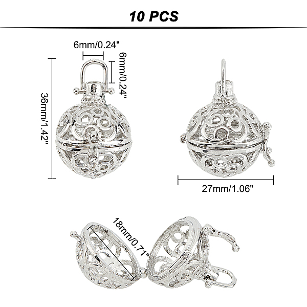 PandaHall ARRICRAFT Brass Hollow Cage Pendants, For Chime Ball Pendant Necklace Making, Round, Platinum, 36mm, 29x27x23mm, Hole: 6x6mm...
PandaHall ARRICRAFT Brass Hollow Cage Pendants, For Chime Ball Pendant Necklace Making, Round, Platinum, 36mm, 29x27x23mm, Hole: 6x6mm...