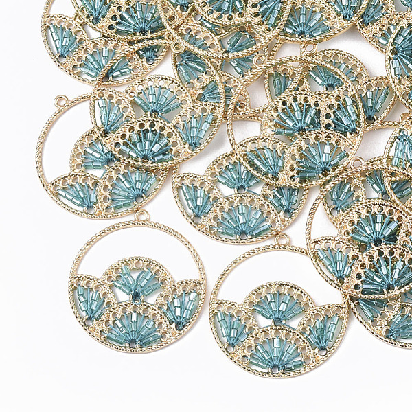 PandaHall Polyester Thread Woven Pendants, with Glass Seed Beads and Light Gold Plated Alloy Findings, Flat Round with Fan, Dark Turquoise..., Cyan
PandaHall Polyester Thread Woven Pendants, with Glass Seed Beads and Light Gold Plated Alloy Findings, Flat Round with Fan, Dark Turquoise..., Cyan