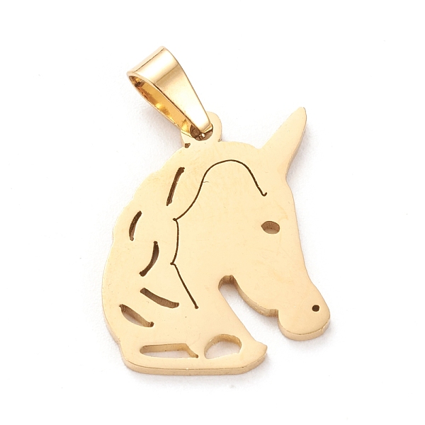 PandaHall 304 Stainless Steel Pendants, Laser Cut, Unicorn, Golden, 20x15x1mm, Hole: 5x3mm 304 Stainless Steel Unicorn
PandaHall 304 Stainless Steel Pendants, Laser Cut, Unicorn, Golden, 20x15x1mm, Hole: 5x3mm 304 Stainless Steel Unicorn