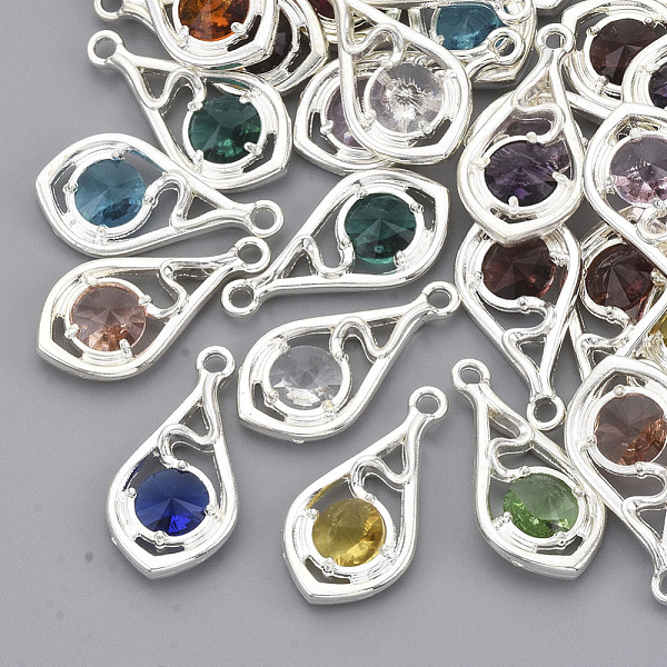 PandaHall Faceted Glass Pendants, with Eco-Friendly Alloy Open Back Settings, Nickel Free, Teardrop, Silver Color Plated, Mixed Color..., Multicolor
PandaHall Faceted Glass Pendants, with Eco-Friendly Alloy Open Back Settings, Nickel Free, Teardrop, Silver Color Plated, Mixed Color..., Multicolor