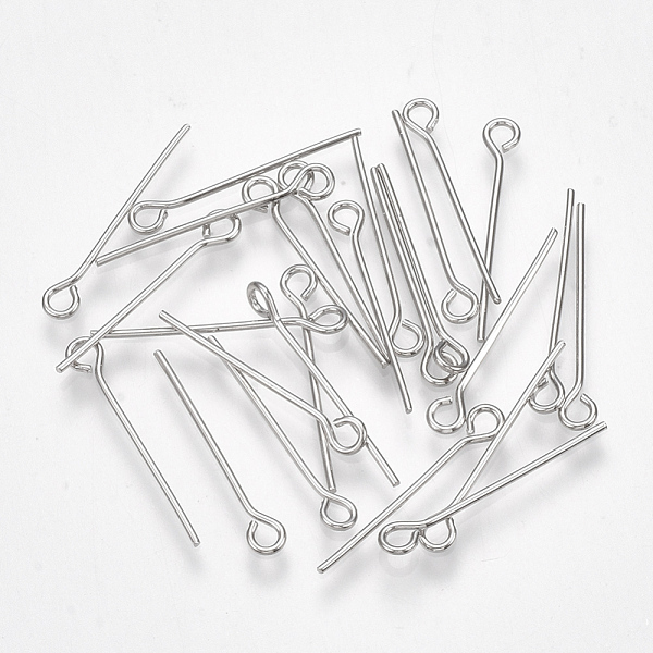 PandaHall Brass Eye Pins, Real Platinum Plated, 20x3x0.7mm, Hole: 1.6mm, Pin: 0.7mm. Brass
PandaHall Brass Eye Pins, Real Platinum Plated, 20x3x0.7mm, Hole: 1.6mm, Pin: 0.7mm. Brass