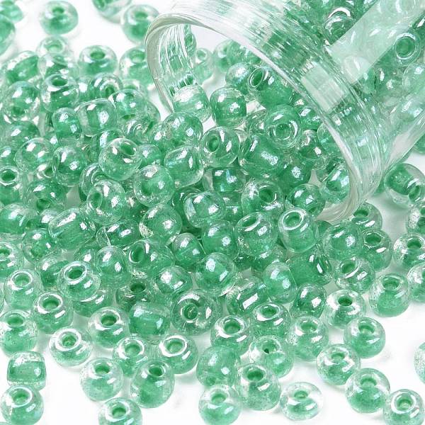 PandaHall 6/0 Glass Seed Beads, Transparent Inside Colours Luster, Round Hole, Round, Green, 6/0, 4~5x2.5~4.5mm, Hole: 1.2mm, about...
PandaHall 6/0 Glass Seed Beads, Transparent Inside Colours Luster, Round Hole, Round, Green, 6/0, 4~5x2.5~4.5mm, Hole: 1.2mm, about...