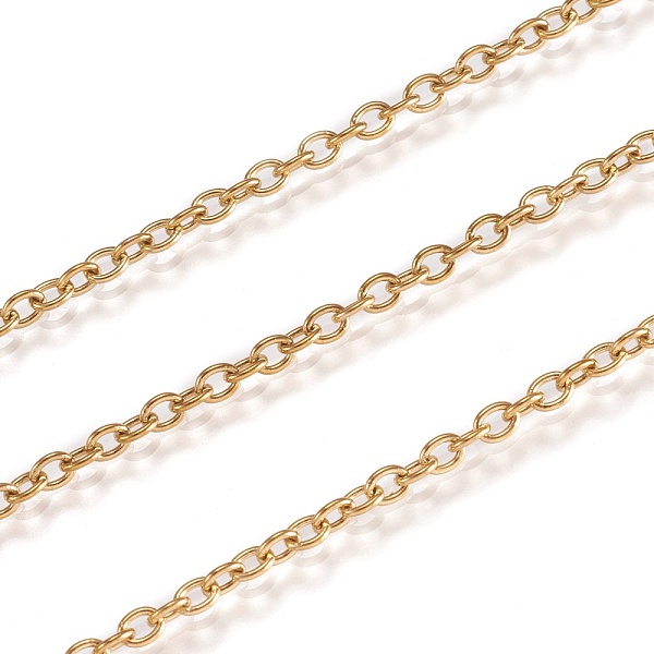 PandaHall Vacuum Plating 316 Stainless Steel Cable Chains, Soldered, with Spool, Oval, Golden, 2.5x2x0.5mm 316 Surgical Stainless Steel
PandaHall Vacuum Plating 316 Stainless Steel Cable Chains, Soldered, with Spool, Oval, Golden, 2.5x2x0.5mm 316 Surgical Stainless Steel