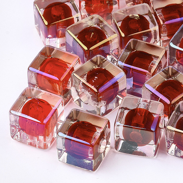PandaHall Transparent Acrylic Beads, UV Plating & Rainbow, Bead in Bead, Half Drilled Beads, Cube, Dark Red, 12.5x12.5x12.5mm, Half Hole...
PandaHall Transparent Acrylic Beads, UV Plating & Rainbow, Bead in Bead, Half Drilled Beads, Cube, Dark Red, 12.5x12.5x12.5mm, Half Hole...