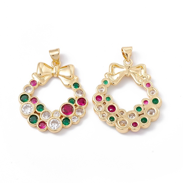 PandaHall Rack Plating Brass Micro Pave Colorful Cubic Zirconia Pendants, Cadmium Free & Nickel Free & Lead Free, Wreath with Bowknot, Real...
PandaHall Rack Plating Brass Micro Pave Colorful Cubic Zirconia Pendants, Cadmium Free & Nickel Free & Lead Free, Wreath with Bowknot, Real...