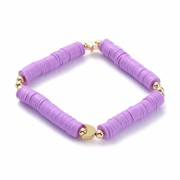 PandaHall Handmade Polymer Clay Heishi Beads Stretch Bracelets, with Golden Plated Brass Beads, Moon & Star, Plum, Inner Diameter: 1-3/4..., Purple
PandaHall Handmade Polymer Clay Heishi Beads Stretch Bracelets, with Golden Plated Brass Beads, Moon & Star, Plum, Inner Diameter: 1-3/4..., Purple