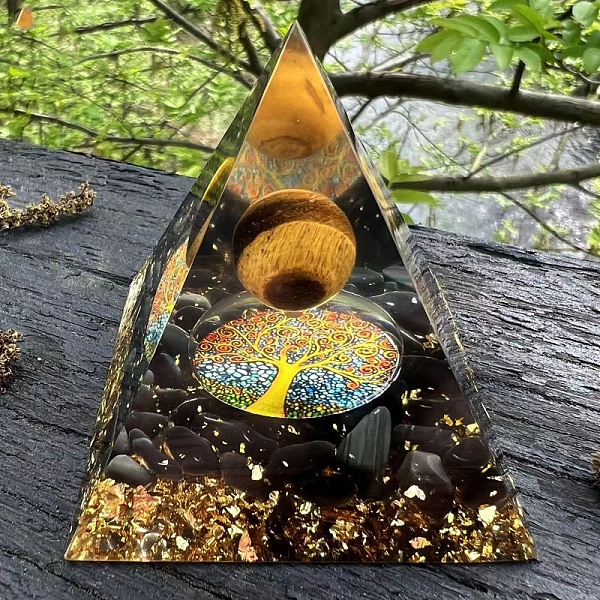 PandaHall Resin Display Decoration, with Natural Tiger Eye and Natural Obsidian, for Home Decoration, Pyramid, 60x60x60mm Tiger Eye Pyramid
PandaHall Resin Display Decoration, with Natural Tiger Eye and Natural Obsidian, for Home Decoration, Pyramid, 60x60x60mm Tiger Eye Pyramid