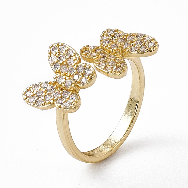 PandaHall Rack Plating Brass Cubic Zirconia Cuff Rings for Women, Butterfly Long-Lasting Plated Open Ring, Lead Free & Cadmium Free, Real...
PandaHall Rack Plating Brass Cubic Zirconia Cuff Rings for Women, Butterfly Long-Lasting Plated Open Ring, Lead Free & Cadmium Free, Real...