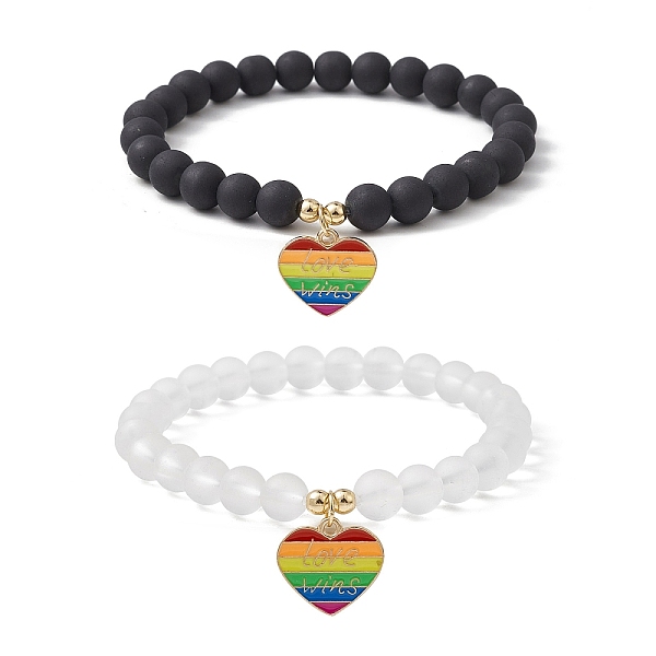 PandaHall 2Pcs 2 Style Synthetic Hematite & Glass Round Beaded Stretch Bracelets Set, Pride Rainbow Flag Alloy Enamel Charms Stackable...
PandaHall 2Pcs 2 Style Synthetic Hematite & Glass Round Beaded Stretch Bracelets Set, Pride Rainbow Flag Alloy Enamel Charms Stackable...