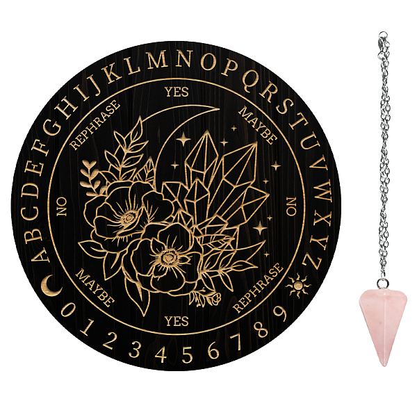 PandaHall AHADEMAKER 1Pc Wood Pendulum Board, 1Pc 304 Stainless Steel Cable Chain Necklaces, 1Pc Natural Rose Quartz Stone Pendants, for...
PandaHall AHADEMAKER 1Pc Wood Pendulum Board, 1Pc 304 Stainless Steel Cable Chain Necklaces, 1Pc Natural Rose Quartz Stone Pendants, for...