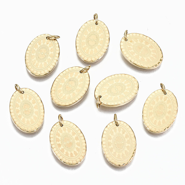 PandaHall 304 Stainless Steel Pendants, with Jump Rings, Oval, Real 14K Gold Plated, 17.5x12.5x2mm, Jump Ring: 5x0.8mm, 3.4mm inner diameter...
PandaHall 304 Stainless Steel Pendants, with Jump Rings, Oval, Real 14K Gold Plated, 17.5x12.5x2mm, Jump Ring: 5x0.8mm, 3.4mm inner diameter...