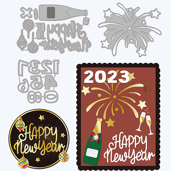 PandaHall GLOBLELAND 3Pcs Happy New Year Cutting Dies Metal Fireworks Number Bottle Die Cuts Embossing Stencils Template for Paper Card...
PandaHall GLOBLELAND 3Pcs Happy New Year Cutting Dies Metal Fireworks Number Bottle Die Cuts Embossing Stencils Template for Paper Card...