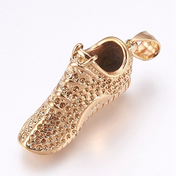 PandaHall 304 Stainless Steel Pendants, Shoes, Golden & Rose Gold, 40x13x23mm, Hole: 5x7mm 304 Stainless Steel Shoes
PandaHall 304 Stainless Steel Pendants, Shoes, Golden & Rose Gold, 40x13x23mm, Hole: 5x7mm 304 Stainless Steel Shoes