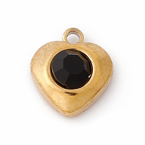PandaHall 304 Stainless Steel Pendants, with Rhinestone, Heart, Golden, Jet, 10.5x9.5x4mm, Hole: 1.4mm Stainless Steel+Rhinestone Heart..., Black
PandaHall 304 Stainless Steel Pendants, with Rhinestone, Heart, Golden, Jet, 10.5x9.5x4mm, Hole: 1.4mm Stainless Steel+Rhinestone Heart..., Black