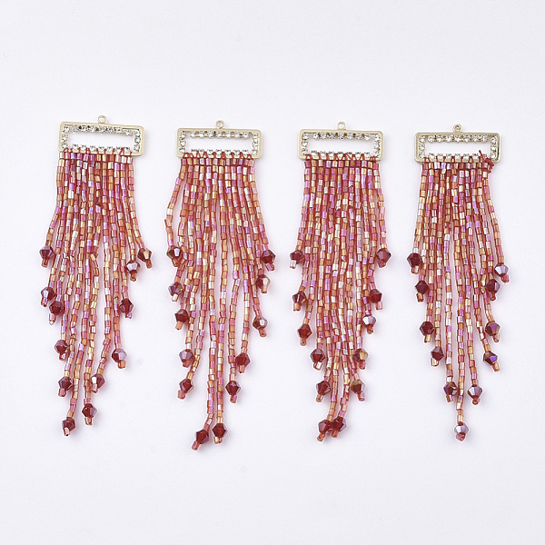 PandaHall Tassel Big Pendants, with Glass Beads, Crystal Rhinestone and Golden Plated Brass Findings, FireBrick, 85~97x24mm, Hole: 1.2mm..., Red
PandaHall Tassel Big Pendants, with Glass Beads, Crystal Rhinestone and Golden Plated Brass Findings, FireBrick, 85~97x24mm, Hole: 1.2mm..., Red