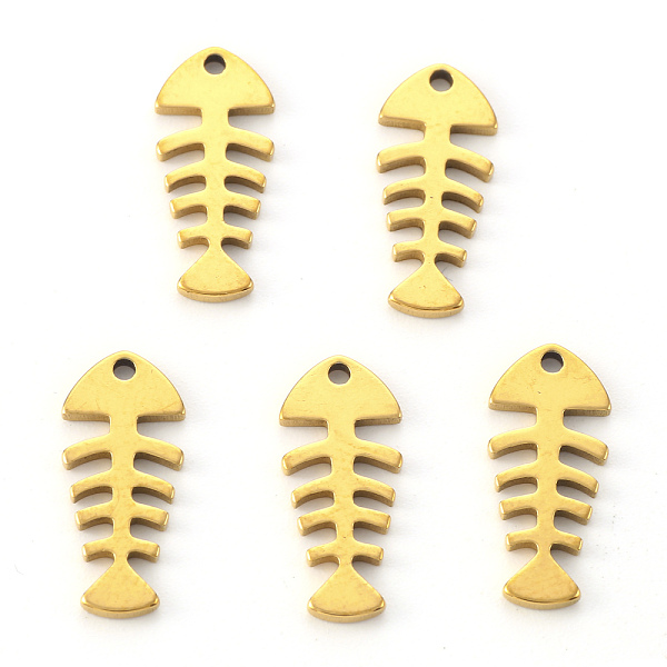 PandaHall Vacuum Plating 304 Stainless Steel Pendants, Laser Cut, Fishbone, Golden, 16x7x1mm, Hole: 1.2mm 304 Stainless Steel Fish
PandaHall Vacuum Plating 304 Stainless Steel Pendants, Laser Cut, Fishbone, Golden, 16x7x1mm, Hole: 1.2mm 304 Stainless Steel Fish