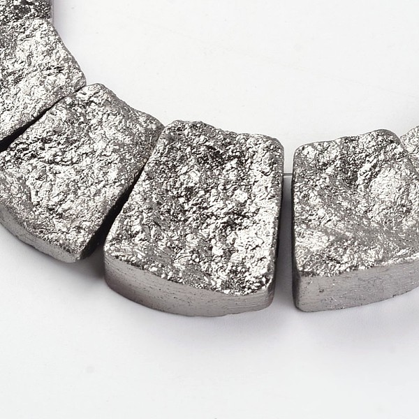 PandaHall Electroplated Natural Dragon Bone Stone Graduated Beads Strands, Trapezoid, Silver Plated, 24~36x22~30x6~8mm, Hole: 1.5~2mm, about...
PandaHall Electroplated Natural Dragon Bone Stone Graduated Beads Strands, Trapezoid, Silver Plated, 24~36x22~30x6~8mm, Hole: 1.5~2mm, about...