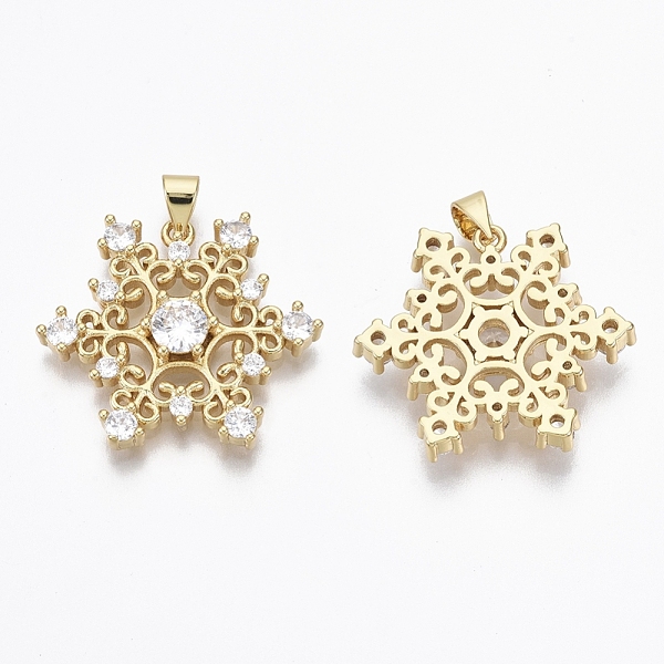 PandaHall Brass Micro Pave Cubic Zirconia Pendants, Nickel Free, Snowflake, Clear, for Christmas, Real 18K Gold Plated, 23x26.5x4.5mm, Hole...
PandaHall Brass Micro Pave Cubic Zirconia Pendants, Nickel Free, Snowflake, Clear, for Christmas, Real 18K Gold Plated, 23x26.5x4.5mm, Hole...