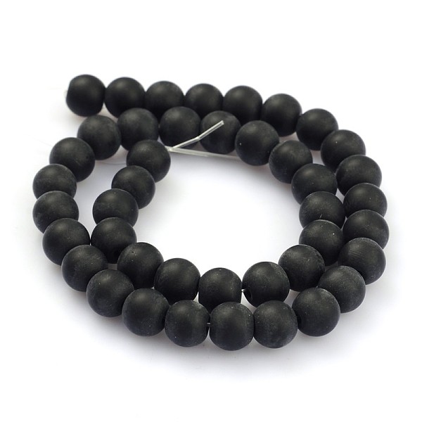 PandaHall Frosted Glass Round Bead Strands, Black, 8mm, Hole: 1mm, about 40pcs/strand, 12.5 inch Glass Round Black
PandaHall Frosted Glass Round Bead Strands, Black, 8mm, Hole: 1mm, about 40pcs/strand, 12.5 inch Glass Round Black