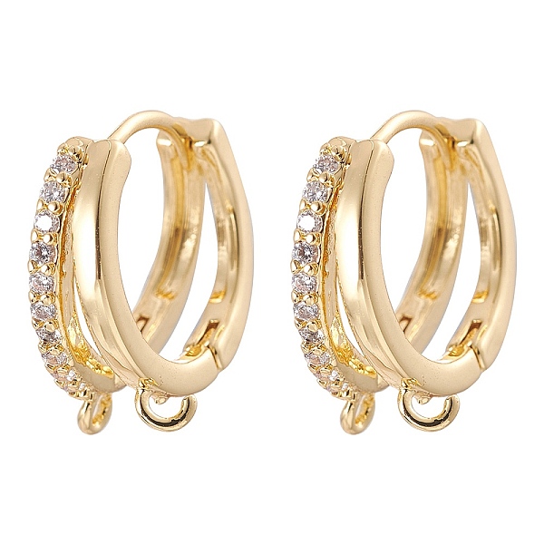 PandaHall Brass Micro Pave Clear Cubic Zirconia Hoop Earring Findings, with Horizontal Loops, Real 18K Gold Plated, 17x15x6mm, Hole: 1.6mm...
PandaHall Brass Micro Pave Clear Cubic Zirconia Hoop Earring Findings, with Horizontal Loops, Real 18K Gold Plated, 17x15x6mm, Hole: 1.6mm...