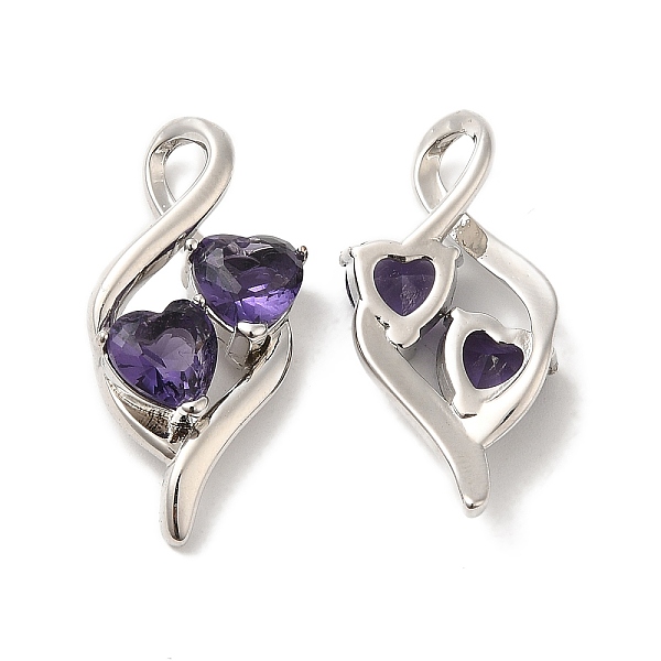 PandaHall Enchanting Double Heart Brass Pendants, with Glass Rhinestone, Purple, 28.4x13.4x5.5mm, Hole: 3.4mm Brass+Glass Purple
PandaHall Enchanting Double Heart Brass Pendants, with Glass Rhinestone, Purple, 28.4x13.4x5.5mm, Hole: 3.4mm Brass+Glass Purple