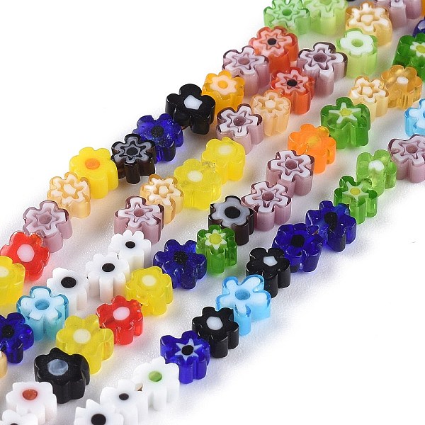 PandaHall Handmade Millefiori Glass Bead Strands, Flower, Mixed Color, 3.7~5.6x2.6mm, Hole: 1mm, about 88~110pcs/Strand, 15.75''(40cm)..., Multicolor
PandaHall Handmade Millefiori Glass Bead Strands, Flower, Mixed Color, 3.7~5.6x2.6mm, Hole: 1mm, about 88~110pcs/Strand, 15.75''(40cm)..., Multicolor
